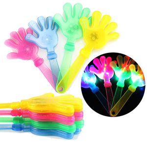 Glöd applåder Props LED Light Clap Hands Palms Shoot Kids Light Up Toy Rattle Halloween Birthday Party Wedding Supplies
