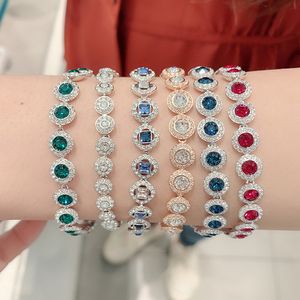 Pulseira de designer para mulheres strass cristal pulseiras moda jóias personalizadas para namorada feminina pulseira de corrente com caixa de presente original