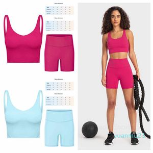 LL Sports Bra Lu Women Yoga Set Push Ups Fitness Legings Sports Bh Soft High midja Elastiska sportkläder outfits Pants Gym Suits Running Workout Luluemon Bra