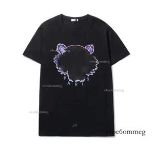 Kenzo t shirt Najwyższej jakości mężczyźni kobiety Tshirts Women Summer Street Apparel Krótkie rękawie tygrys haft haftowa litera druku