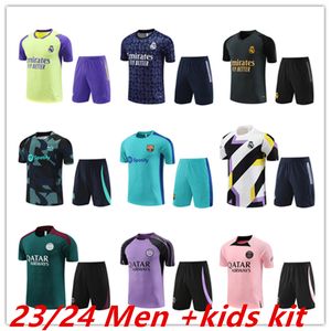 2023 2024 Real Madrid Short Sleeve Tracksuits Set 23 24 25 Kort ärm Shorts Män och barn kit fotbollsöverlevnadsträning kostym barnfotbollströjor