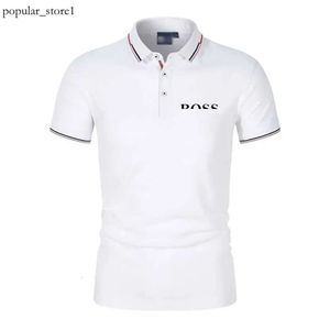 Designer męska koszula polo luksus hugo logo list zwykły krótki rękaw Boss Mężczyznę Modną lapę na pół rękawie Boss Męskie odzież T-shirt 122