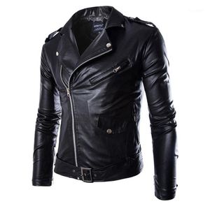 Men039s Jacken Männer Mode PU Leder Jacke Frühling Herbst Britischen Stil Motorrad Männlichen Mantel Schwarz Braun M3XL12176668