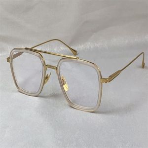 occhiali ottici maschili di design alla moda 006 piazza K montatura in oro stile semplice occhiali trasparenti lente trasparente di alta qualità219D
