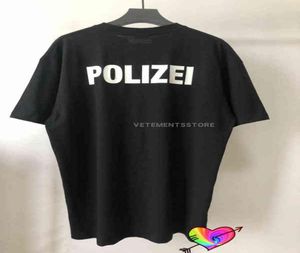 2021 Vetements Polizei Tshirt Erkekler Kadın Ön Arka Polis Mektupları Baskı Üstleri Tee Büyük Boy VTM Kısa Kol G12294407797