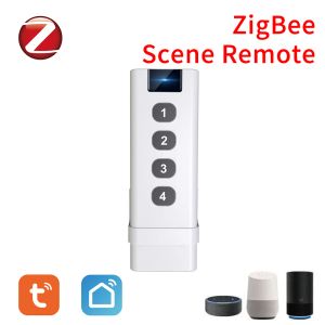 Kontrola Tuya Zigbee Smart House Scene Scene Switch 4 Gang Porodowe przenośne piasty Tuya Zigbee Nie wymagało ograniczenia urządzeń sterujących