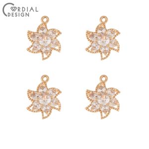 Necklaces Cordial Design 50pcs 14*19mm Jewelry Findings Components/earrings Pendant/cz Charms/diy Making/flower Shape/jewelry Accessories