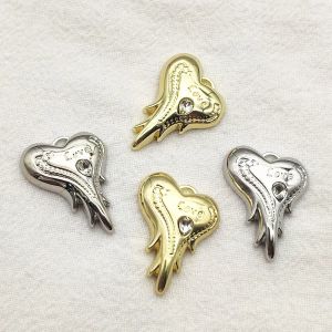 Back New Arrival 26x20mm 100pcs Rhinestone Heart Charm for Handmade Necklace Earring Diy Parts Jewelry Findings & Components