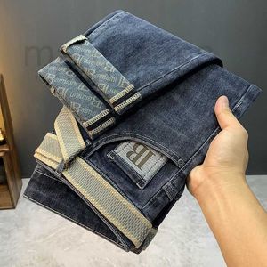 Jeans masculinos designer jeans mens nova moda instagram impresso magro ajuste leggings high-end luz luxo solto micro calças harlan 9p4