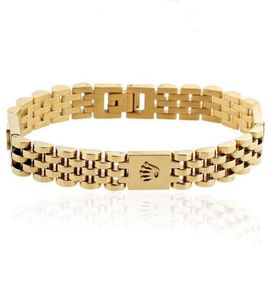 Luxury Fashion Speedometer Bangle Charm Crown Gold Chain Bracelet Men Watch Jewelry Accessories8102623