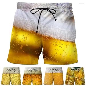 Shorts Masculino Cerveja 3D Impresso Maiô Praia Sportswear Academia 2024