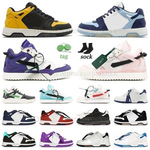 Authentic Offes Out Of Office Men Women Top Quality Casual Shoes OOO Sneakers Low-tops Black White Pink Leather Platform Light Blue Patent Trainers Runners Sneakers