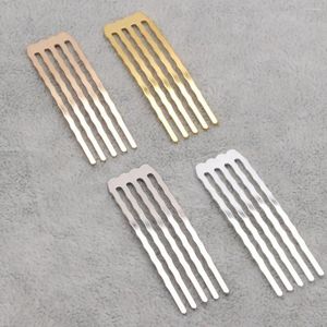 Haarspangen, 20 Stück, blanker Metallkamm, 15 mm, mit 5 Zähnen, für Brautaccessoires zum Selbermachen