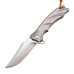 Новый A2266 Высококачественный нож-флиппер M390 Атласное прямое лезвие с ЧПУ TC4 Ручка из титанового сплава Шарикоподшипник Быстро открывающиеся складные ножи Инструменты EDC