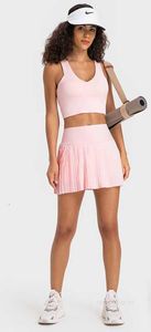 Designer skirts for Women Fashion Double-Layer Sports Skirt Elastic Waist Pleated free designer1H8F