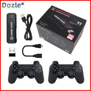 Konsolen Neue Hot Retro -Videospielkonsole für TV 4K HD Output Game Stick 2.4g Wireless Controller 3D PSP/PS1 40 Simulatoren 40000 Spiele