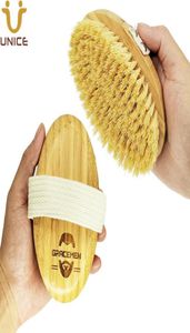 MOQ 50 PCS OEM Customized LOGO Shower Brush Natural Stiff Sisal Bristle Oval Bamboo Handle Wet Dry Body Brushes Men Women Supply f6181325