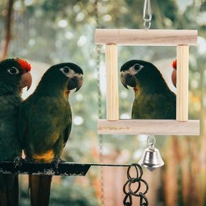 Andra fågelförsörjningar papegoja spegel leksaksbur leksaker för parakiter chick cockatiel kyckling cockatiels små