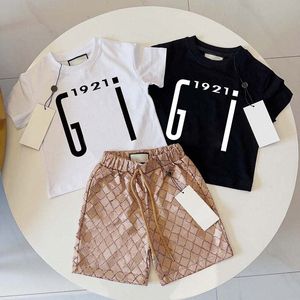 子供の服セット半袖Tシャツショートパンツプリント幼児の子供TシャツPants GボーイズガールズTシャツズキングズンガーズズズベビーティートップブラックB7HF＃