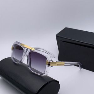 Occhiali da sole quadrati vintage Legends 663 Crystal Gold Grey Gradient Sonnenbrille Occhiali da sole da uomo Nuovo con scatola201W