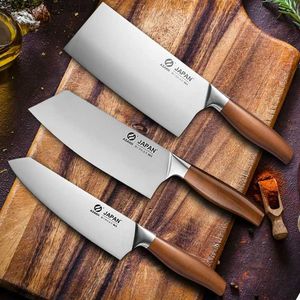 Kitchen Knives Professional Japanese Kitchen Chef Knives Meat Fish Slicing Vegetables Cutter Stainless Steel Butcher Cleaver Knife with Box Q240226