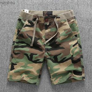 Men's Shorts New Fashion Cargo Shorts Summer Men Casual Camouflage Boardshrots Elastic Waist Cotton Streetwear Clothing 240226