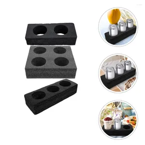 Take Out Containers 3 Pcs Multiple Holes Foam Cup Holder Drinks Carrier Takeout Trays Coffee