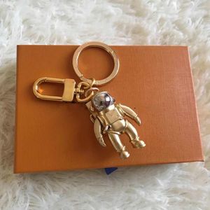 High quality solid metal key chain brand pendant item titanium steel astronaut car keychain gift box packaging284q
