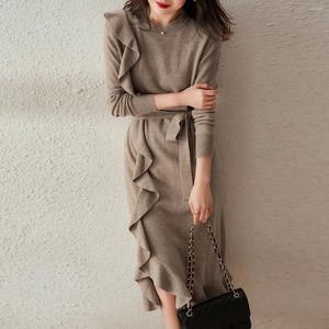 Casual Dresses E Streetwearmaxi Es For Women Rsvppap Officials Store W4M Xiaohan Pavilion French Fashion Autumn And Winter Lotus Lace Pur