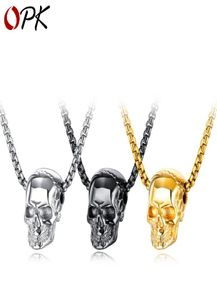 Bling Gold Black Stone Eyes Ghost Rhinestone Pendants Halsband Män kvinnor Hip Hop Crystal Skull Head Jewelry Gifts Chains9555789