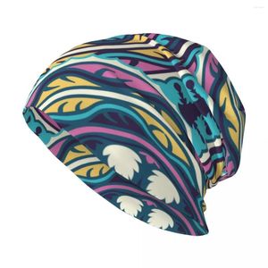 Berets Dream Artist Unisex Strick-Wintermütze, warme Ski-Häkelmütze, weiche Aquarell-Wikinger-Drakkars-Kappe für Damen und Herren