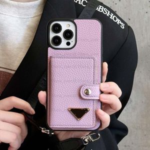 Fall för iPhone 15 Pro Max Leather, 15 14 13 12 11 Plus Pro Wallet Crossbody Strap Elegant Fashionable Excellent Excellent Grip Design Creative Premium Cover med kortinnehavare