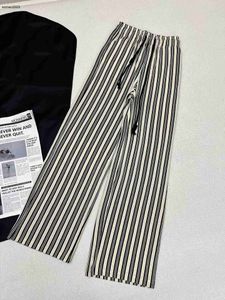 Marka damskie spodnie szerokopasmowe spodnie designerskie moda moda dresspants damskie czarno-białe spodnie w paski jogging spodni 26 lutego