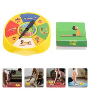 Set Treno Giocattolo Sport Gioco di Carte Famiglia Yoga Tavolo Interattivo Posa 14X14X4CM Precoce Educativo Parentchild Piatto Girevole di Carta