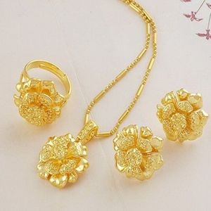 part women's jewelry set Yellow Gold Filled Necklace ring earings 306z