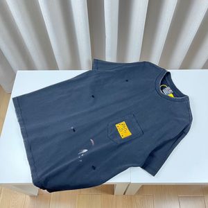 日本スタイルデビルスプラッシュ - 壊れた穴洗浄ビンテージプリントティーポケットデザイナーTシャツ春夏カジュアルファッションスケートボード男性女性Tシャツ24SS 0226