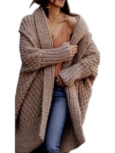 Cardigans Fashion Women Sweaters 2023 Autumn/Winter Solid Batwing Sleeve Long Knitted Cardigan Oversized Sweater Coat Womens Clothing Top