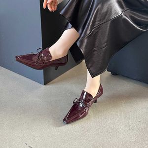 Spring and Summer Square Head Cat Heel Single Shoes Commuter Shallow Mouth Shoes Retro Women's Shoes 052024-11111