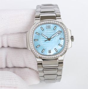 2024 mais novo relógio feminino de luxo 35mm moldura de diamante mostrador preto azul tesouro mecânico transparente cal.324sc relógios de pulso femininos automáticos mecânicos