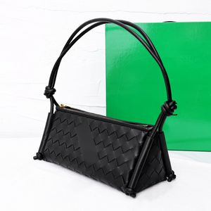 New Woven Tote Underarm Bag Women's Luxury Handbag Shoulder Bag Genuine Leather Casual Triangle Woven Bag Wallet Cell Phone Bag