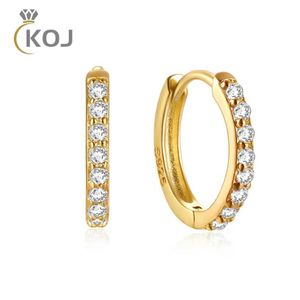 Stud KOJ Classic Gold Molybdenum Silicone Earrings 925 Sterling Silver Versatile Luxury Style Multi size Jewelry Tested Molybdenum Silicone J240226