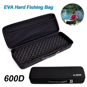 Bolsas 54cm à prova de choque EVA Hard Saco de pesca resistente à água portátil Bolsa de bobina de bobina