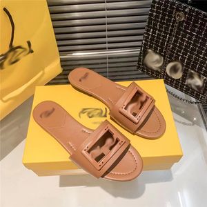 European and American 2024 Summer New F Family Slippers for Women Wearing Flat Bottom Letter F Button Candy Color Slippers 34-42