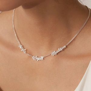 Necklaces Personalized Name Pendant Necklace Multiple Names Personalized Stainless Steel Cuban Necklace China Necklace Jewelry Gift