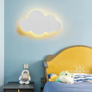 Lâmpadas de parede LED Cloud Touch On / Off Switch Lâmpada Moderna Sala de estar Menina Quarto Infantil Crianças Decoração Minimalista Branco Escurecimento 220V