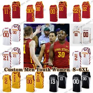 NCAA Custom S-6XL Iowa State Cyclones College Basketball 10 maglie Keshon Gilbert 0 Tre King 3 Tamin Lipsey 12 Robert Jones 22 Milan Momcilovic 5 Curtis Jones Jones