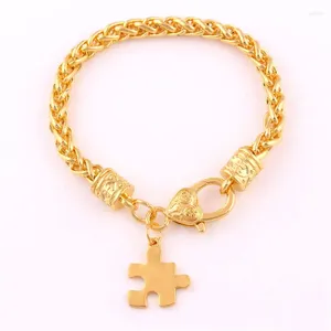 Braccialetti con ciondoli Gioielli classici per donna uomo Puzzle modello design autismo stile catena a maglie di grano in lega di zinco fornisce goccia