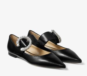 2024 Designer de luxo Embellshe Sandálias Sapatos Mulheres Loafer Flats Ballet Sapatos Melva Bailarina Branco Preto Bezerro Couros 35-43 Mulher Sapato de Salto Baixo