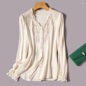 BLOUSES KVINNA ARRIVAL DAMMÄRKNINGAR FÖR ELEGANT STILKNAGNA Toppar med graciös design Spring Summer Blusa Mujer