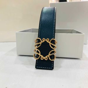 Belts Double-sided Lychee Grain loewe Luxury Men Women Designer Width 3.8cm Gold Silver Leather Belts 240226